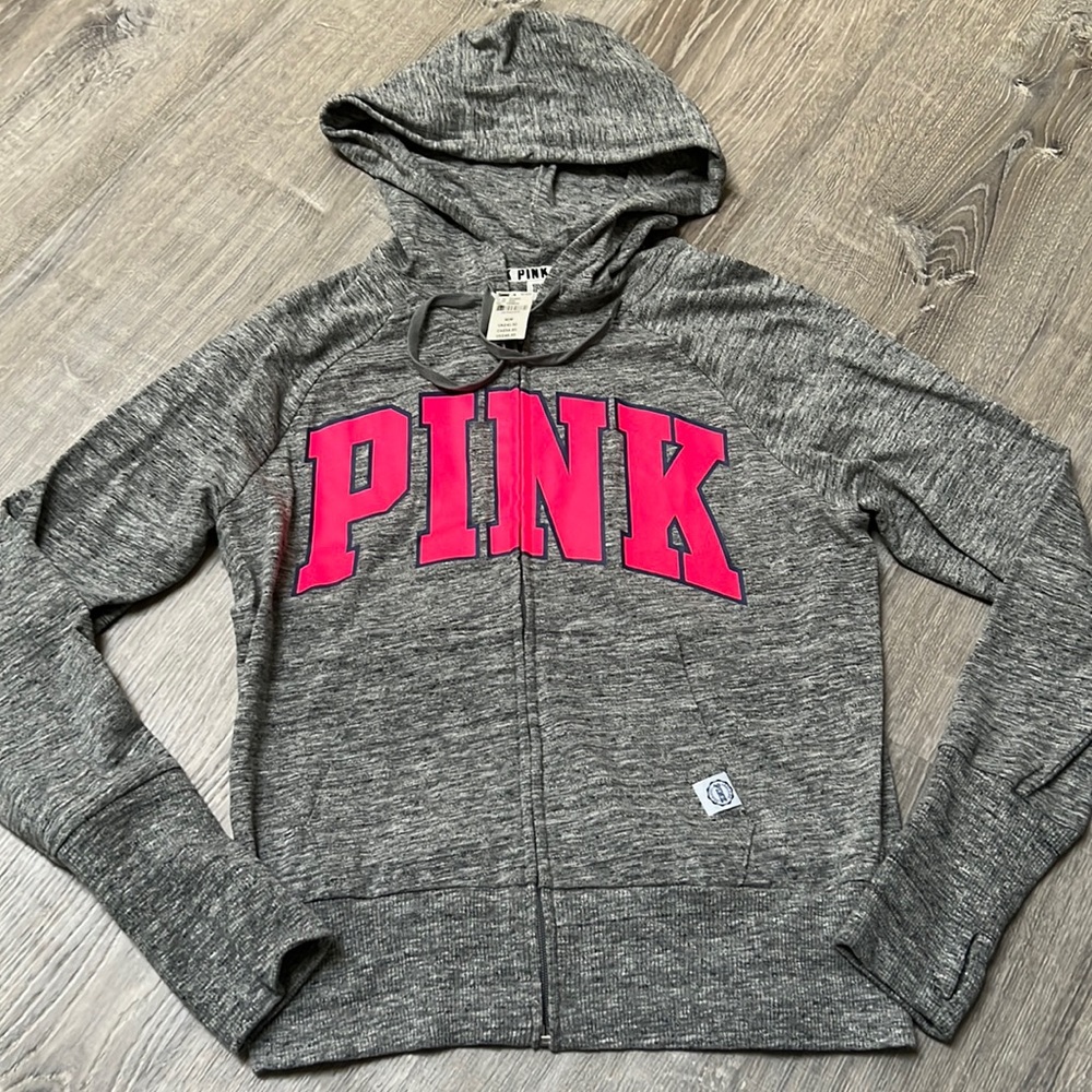 NWT PINK by Victoria Secret full zip hooded sweatshirt